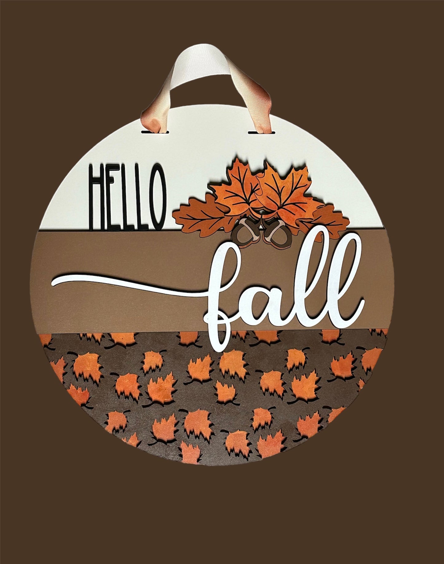 Hello Fall Leaves and Acorns 