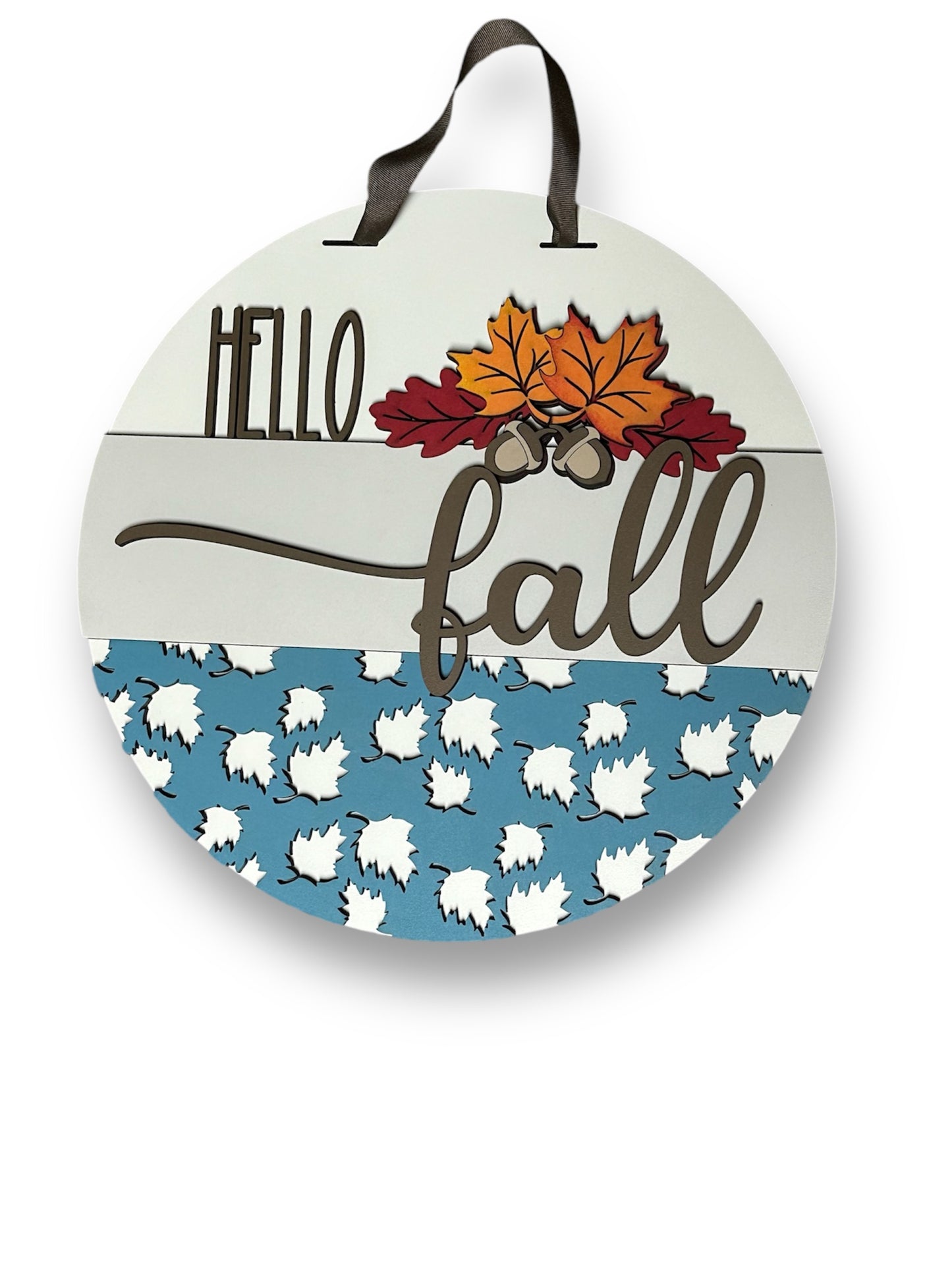 Hello Fall Leaves and Acorns 