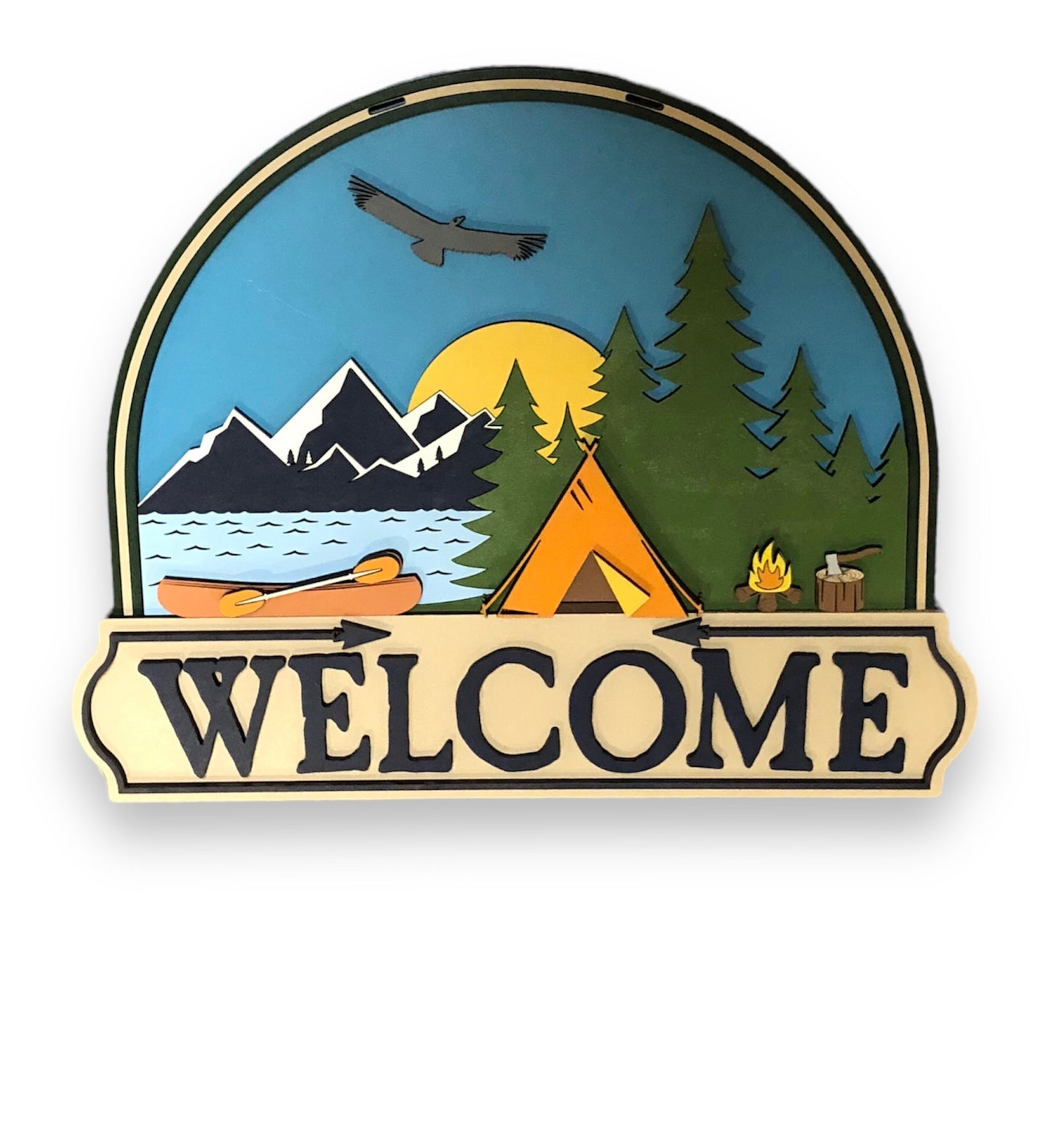 Welcome Camper Canoe Door Hanger
