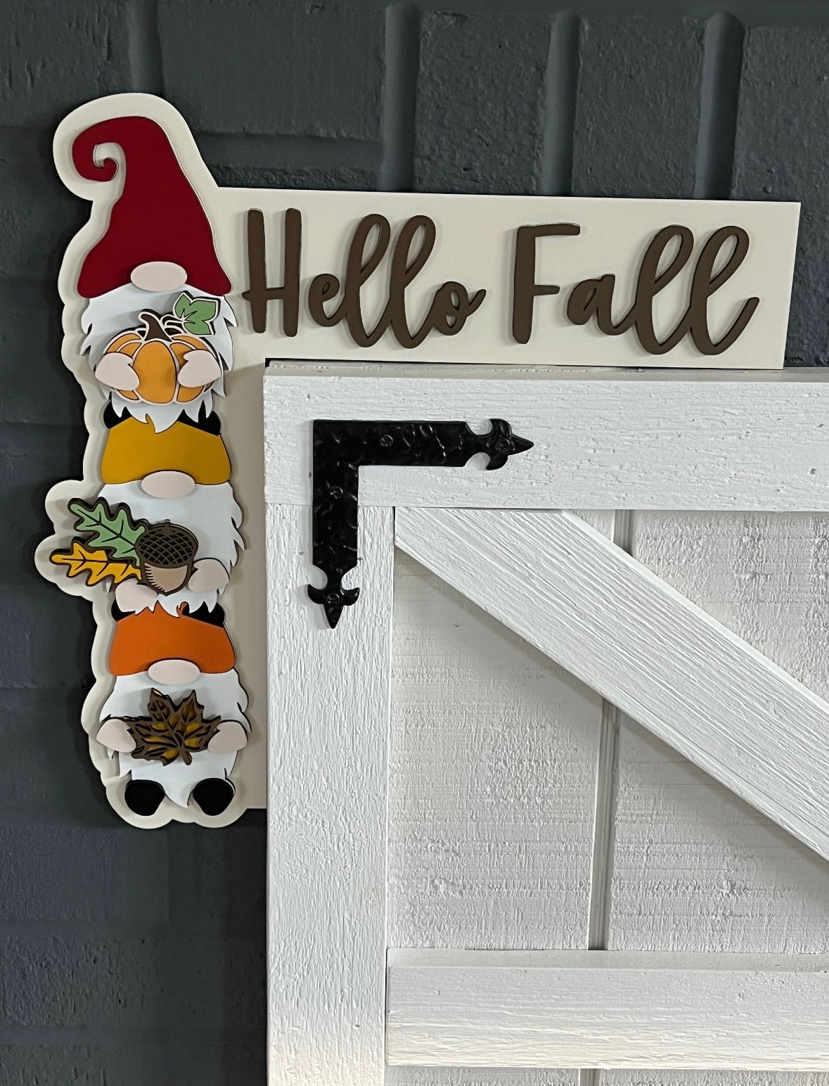 Hello Fall Gnome Door Topper