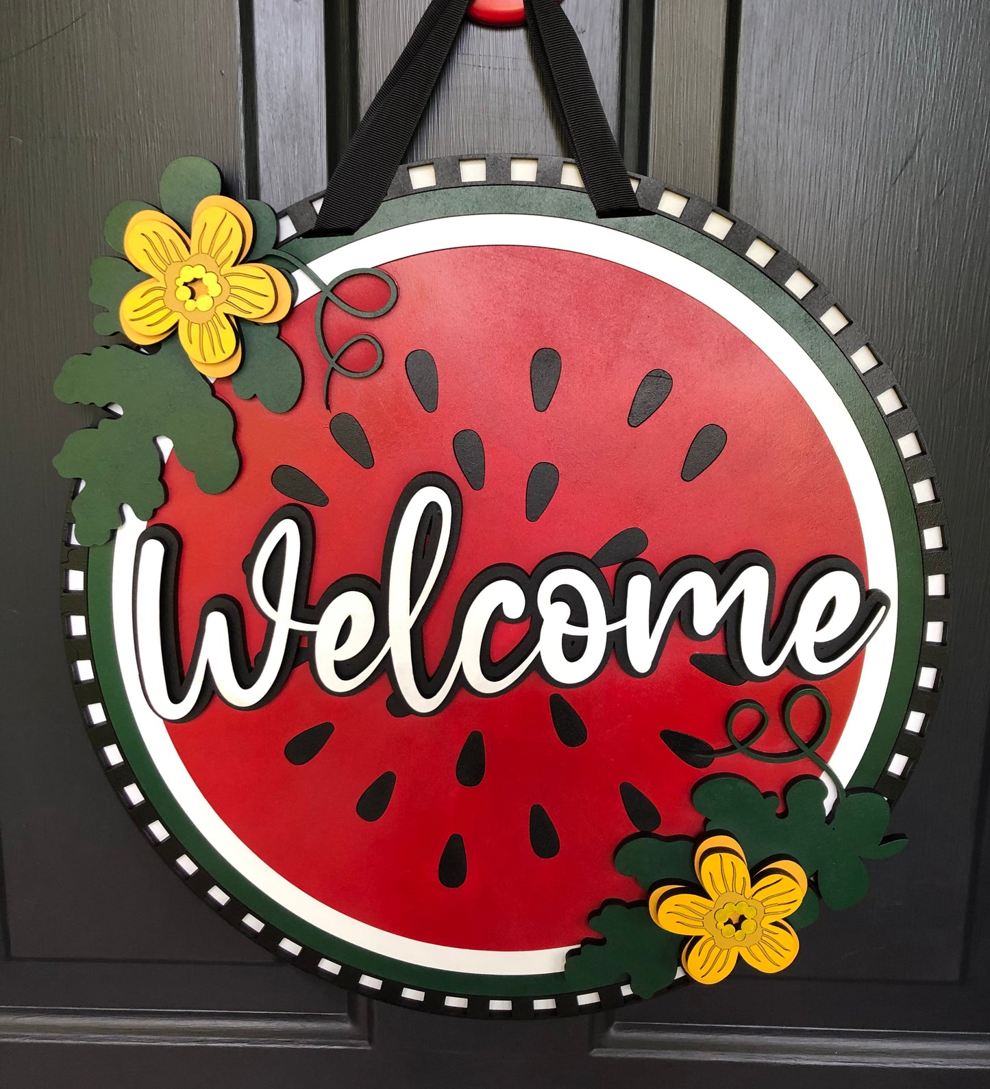 Welcome Watermelon Door Hanger