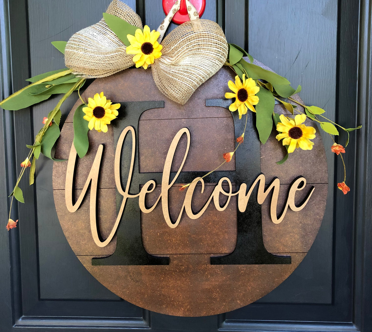 Welcome Monogram door hanger