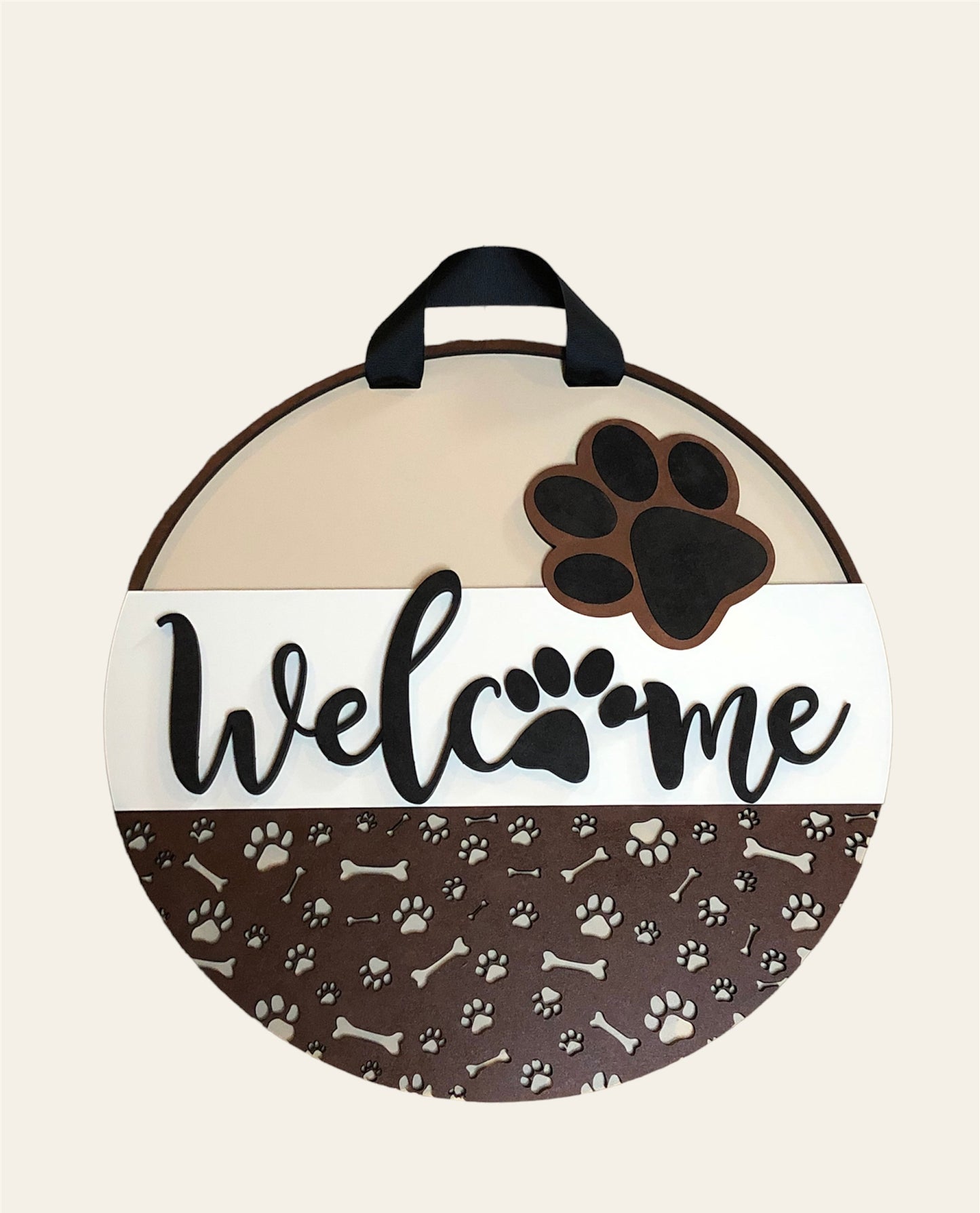Welcome Paw print Door hanger