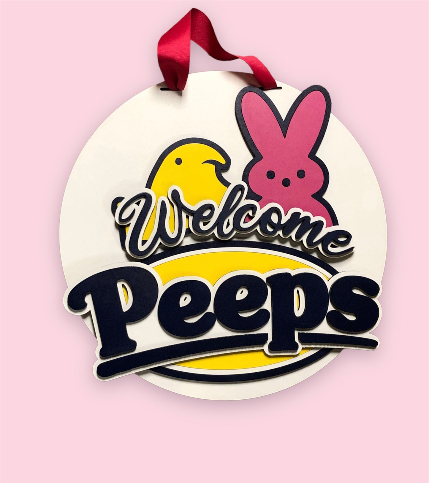 Welcome Peeps Door Hanger