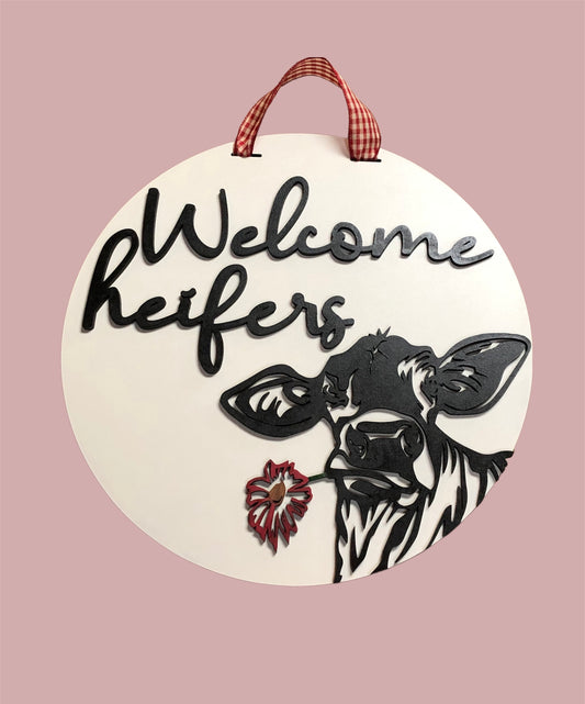 Welcome Heifers Door Hanger