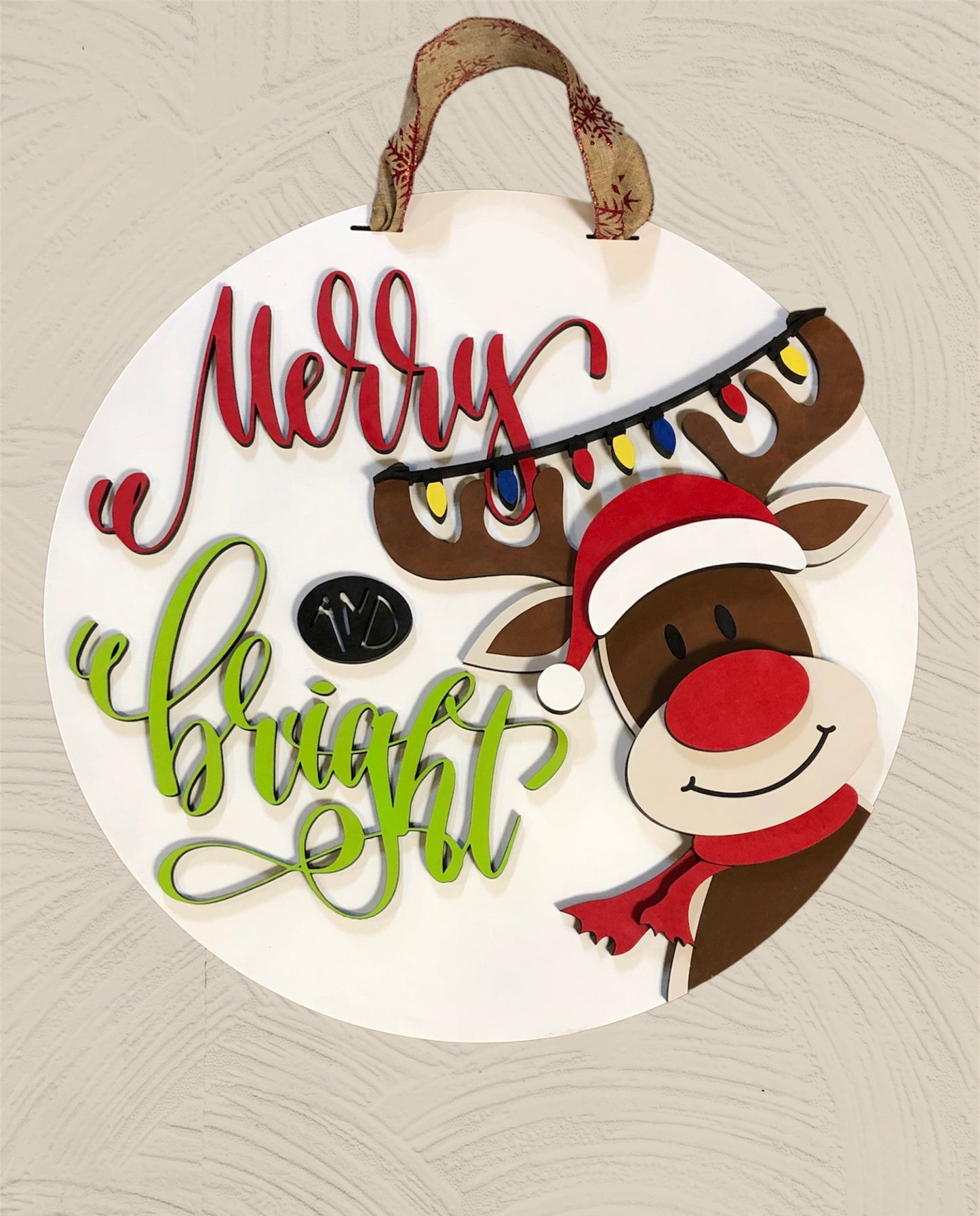 Merry & Bright Rudolph Door Hanger