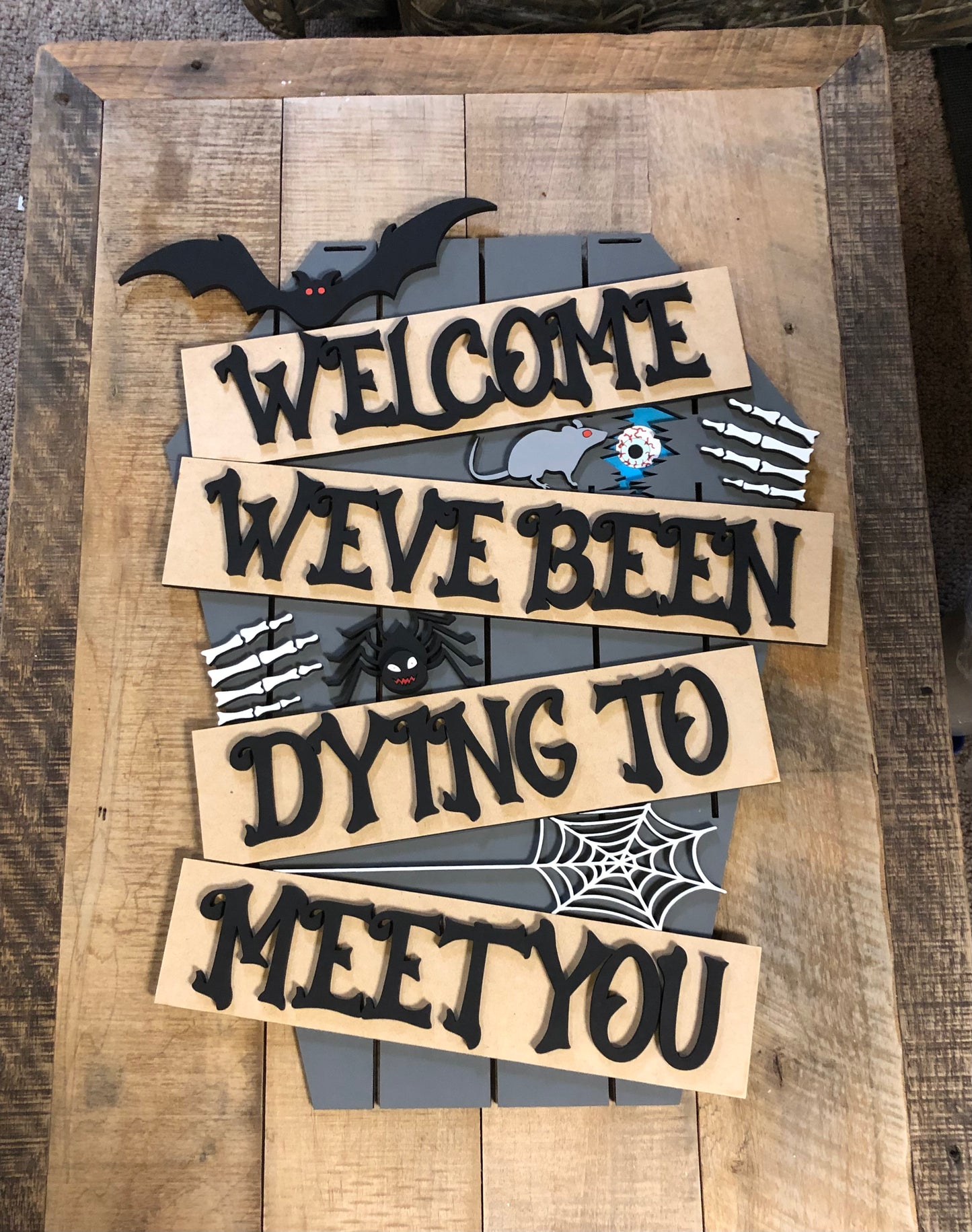 Scary Coffin Door Hanger