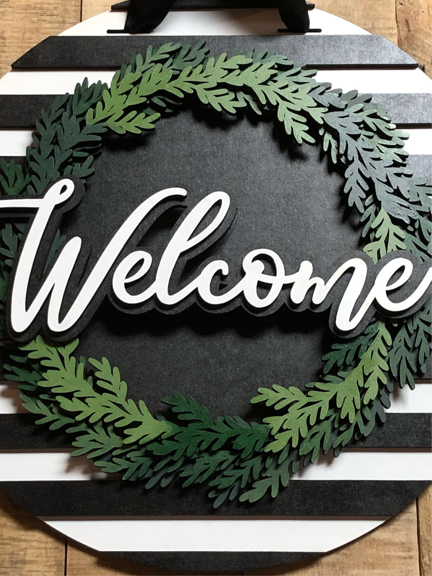 Welcome Boxwood Wreath Door Hanger