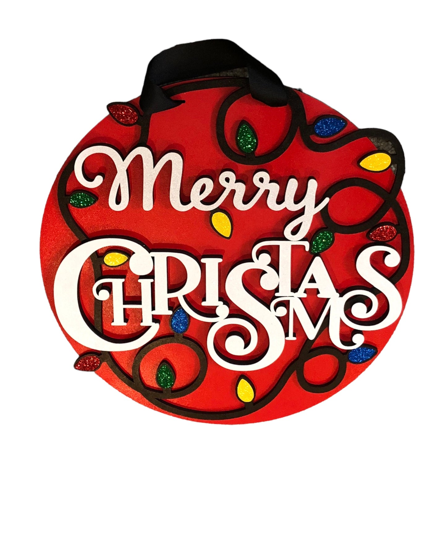 Merry Christmas with light Door Hanger