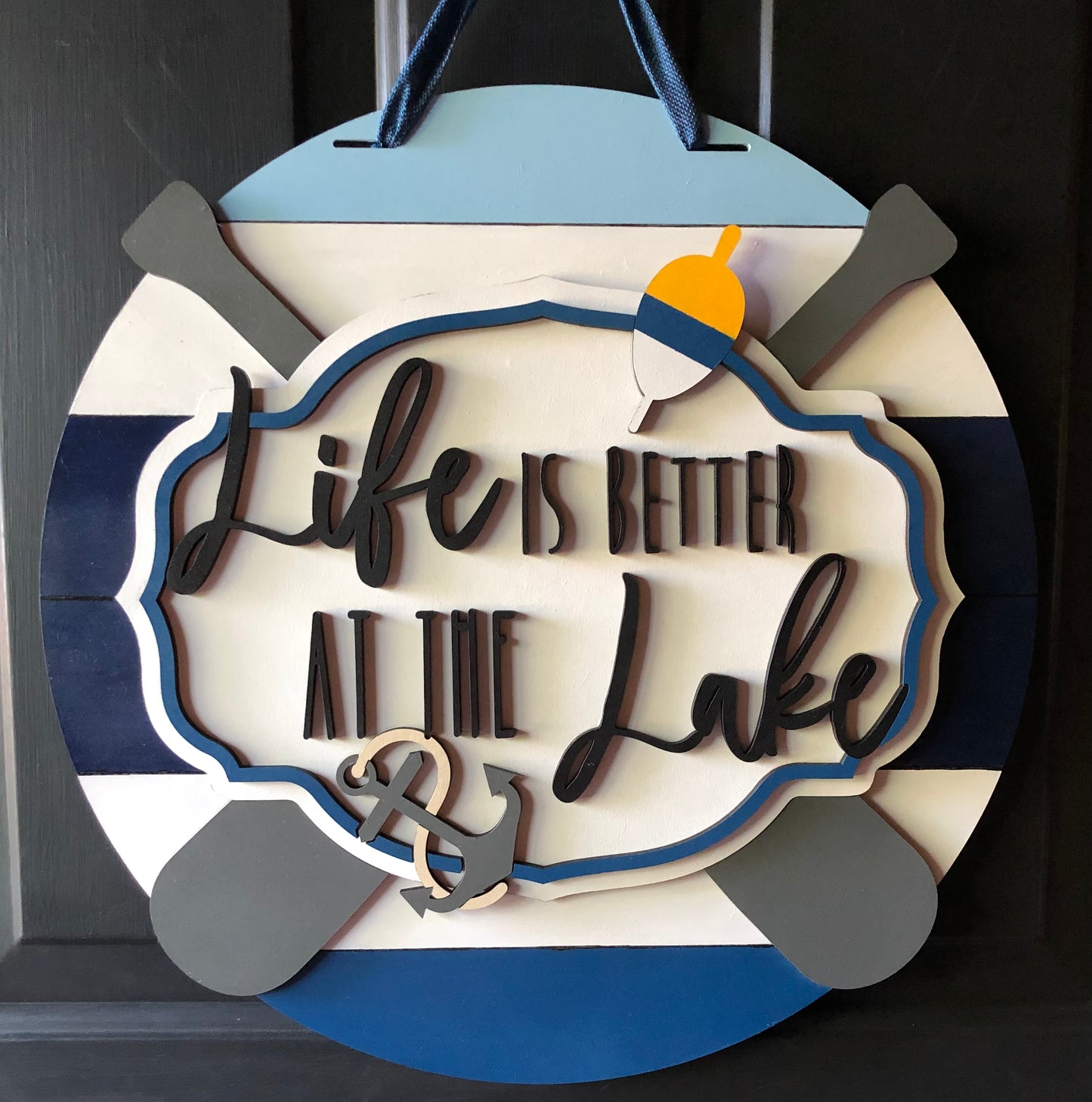 Life is better at the lake door hanger