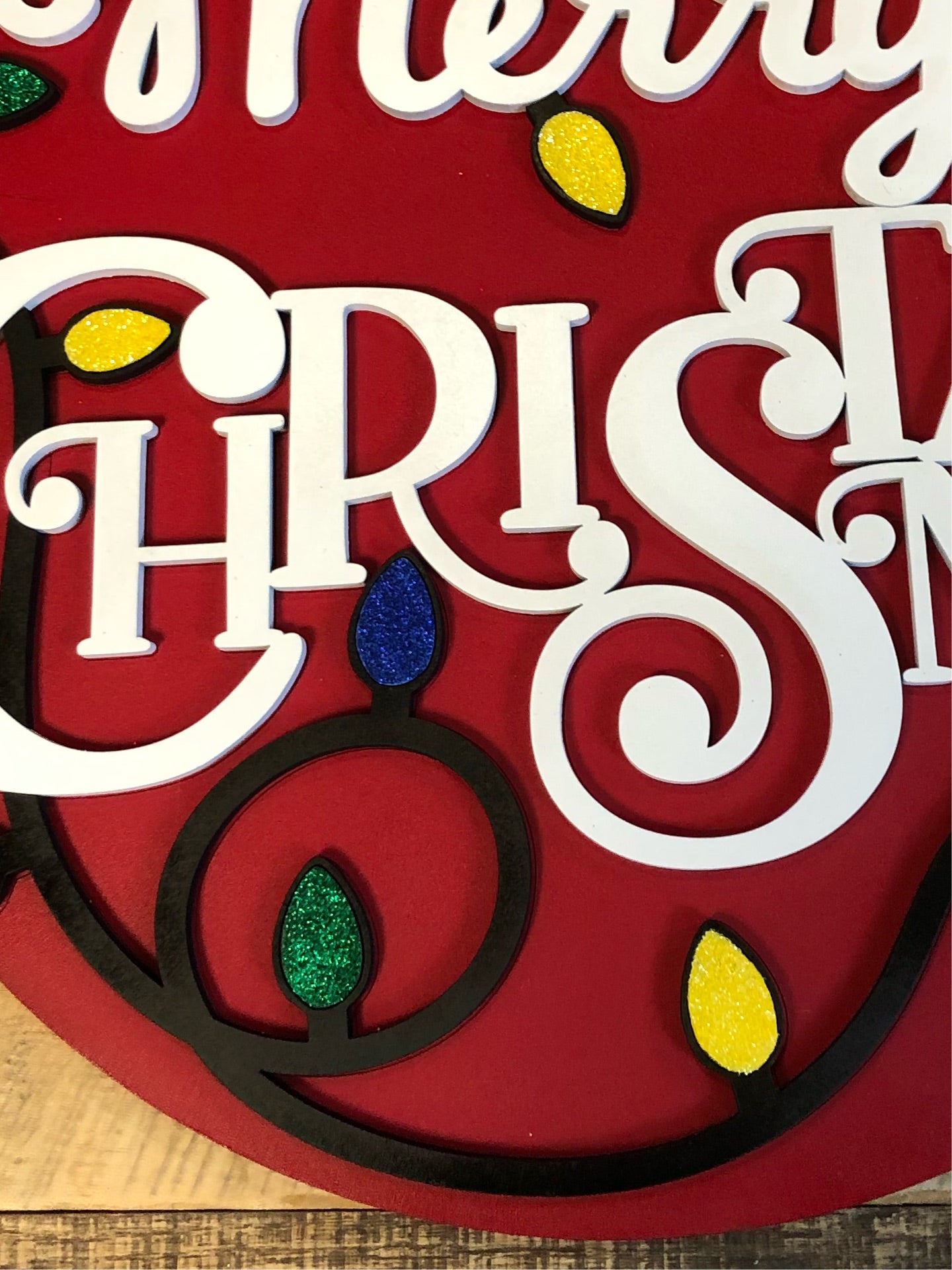 Merry Christmas with light Door Hanger