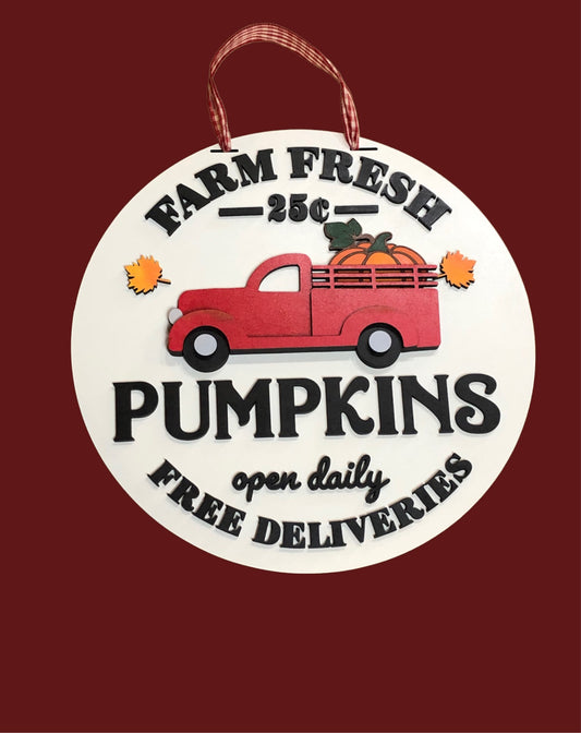 Farm Fresh Pumpkins Door Hanger